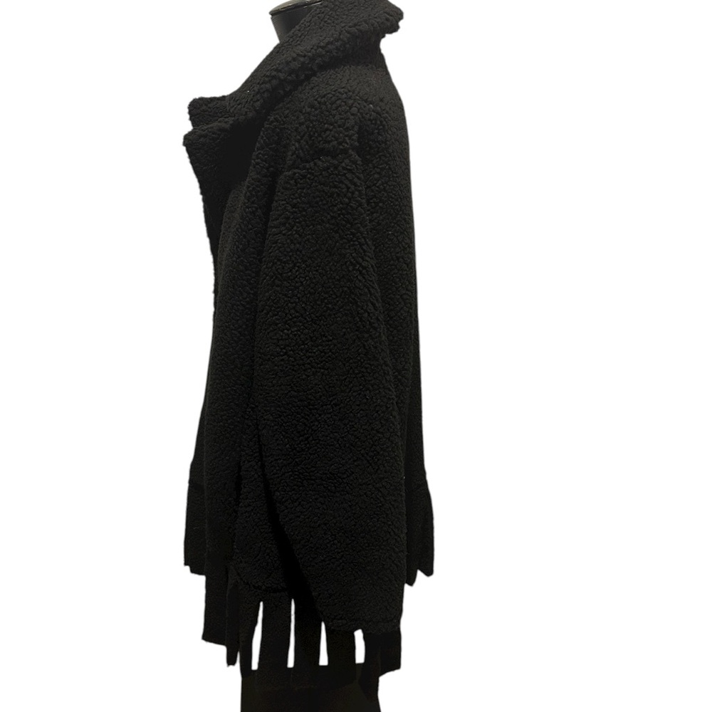 NWT Attitudes by Renee Global Illusions Sherpa Coat - Black (XL) - Picture 6 of 10
